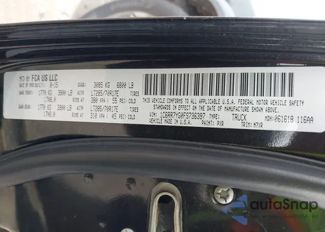 2015 Ram 1500 Rebel z USA, uszkodzony, nr VIN 1C6RR7YG0FS736397